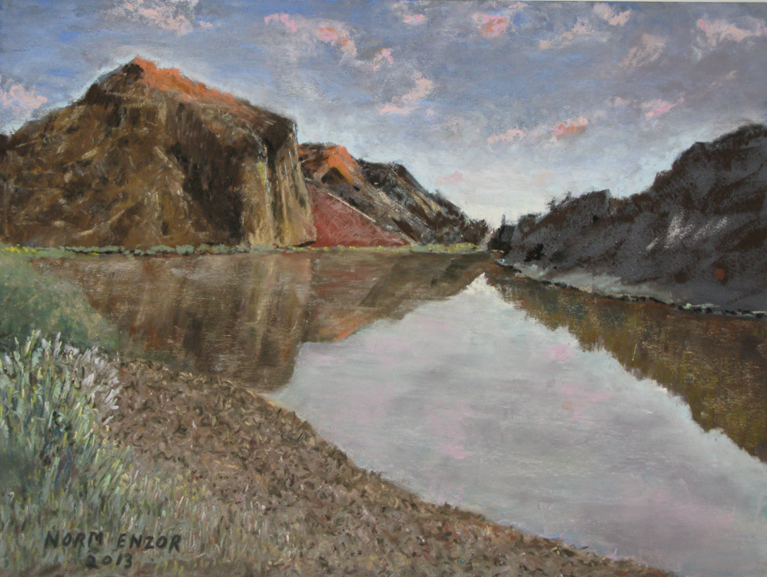 John Day Mountain Lake - Painting by Norman Enzor