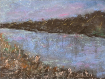Sunset Reflections On The River - Painting by Norman Enzor